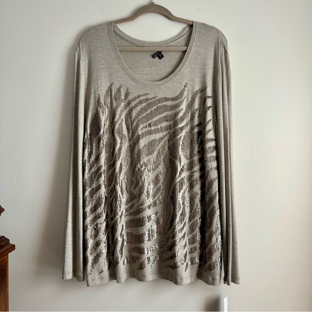 Lafayette‎ 148 • NWT Sequin Stretch Long Sleeve Top